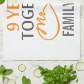 Angepasster Herr und Frau 9. Jahrestag Handtuch (Gefaltet)