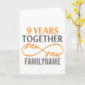 Angepasster Herr und Frau 9. Jahrestag Karte (Gelbe Blume)