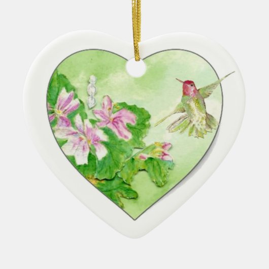 Angepasster Hummingbird Wasserfarbenvogel, Tier Keramik Ornament (Vorne)