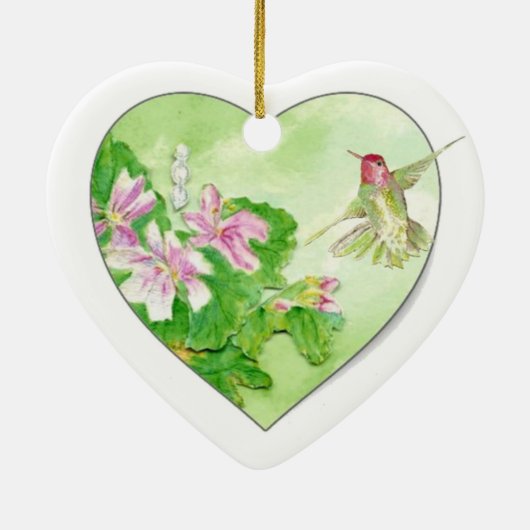 Angepasster Hummingbird Wasserfarbenvogel, Tier Keramik Ornament (Hinten)