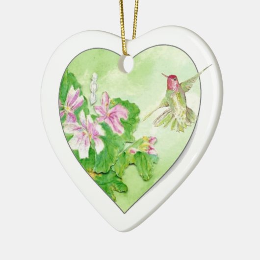 Angepasster Hummingbird Wasserfarbenvogel, Tier Keramik Ornament (Links)