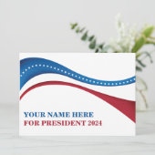 Angepasster Kandidat für die Wahlkarte des Präside (Stehend Vorderseite)