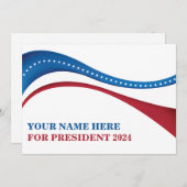 Angepasster Kandidat für die Wahlkarte des Präside (Vorne/Hinten)