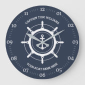 Angepasster Kapitän und Name des Schiffes Große Wanduhr (Vorderseite)