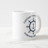 Angepasster Kapitän und Name des Schiffes Jumbo-Tasse (Vorderseite Rechts)