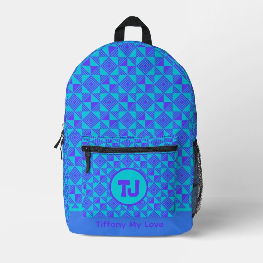 Angepasster Mit Monogramm Name Bedruckter Rucksack (Vorderseite)
