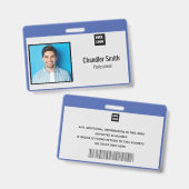 Angepasster Mitarbeiter mit Foto, Bar, Logo, Name Ausweis (Vorder- & Rückseite)