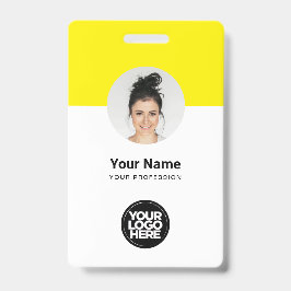 Angepasster Mitarbeiter Modernes ID Card Gelbes QR Ausweis