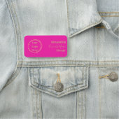 Angepasster moderner Hot Pink Gold Mitarbeiter Namensschild (Beispiel)