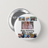 Angepasster moderner Name 7 Foto Jahrestag Button (Vorne & Hinten)