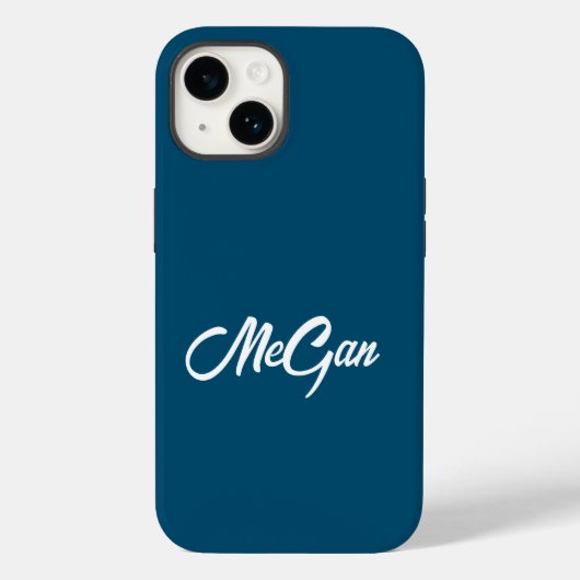 Angepasster moderner Name Minimal Monogramm Dunkel Case-Mate iPhone Hülle (Rückseite)