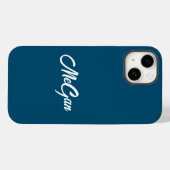 Angepasster moderner Name Minimal Monogramm Dunkel Case-Mate iPhone Hülle (Rückseite (Horizontal))