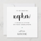 Angepasster moderner und Niedlicher Nephew-Abschlu Karte (Vorderseite)