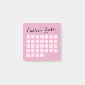 Angepasster monatlicher Gewohnheitsstracker Rosa  Post-it Klebezettel (Vorderseite)
