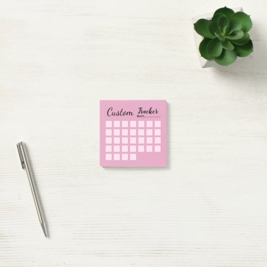 Angepasster monatlicher Gewohnheitsstracker Rosa  Post-it Klebezettel (Büro)