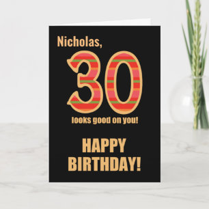 Angepasster Name 30. Geburtstag für Him Card Karte