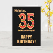 Angepasster Name 35. Geburtstag für Him Card Karte (Gelbe Blume)