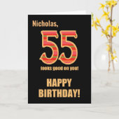 Angepasster Name 55. Geburtstag für Him Card Karte (Gelbe Blume)