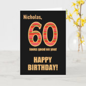 Angepasster Name 60. Geburtstag für Him Card Karte (Gelbe Blume)