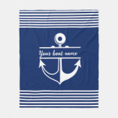 Angepasster Name des Schiffes Navy Blue Fleecedecke (Vorderseite)
