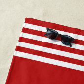 Angepasster Nautikanker auf roten und weißen Strei Strandtuch (Beispiel)
