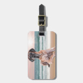 Angepasster Niedlicher Großer Dan Hund sitzend am Gepäckanhänger (Vorderseite vertikal)