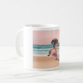 Angepasster Niedlicher Großer Dan Hund sitzend am  Kaffeetasse (Vorderseite Links)