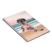 Angepasster Niedlicher Großer Dan Hund sitzend am  Notizblock (Rechte Seite)