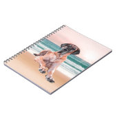 Angepasster Niedlicher Großer Dan Hund sitzend am  Notizblock (Linke Seite)