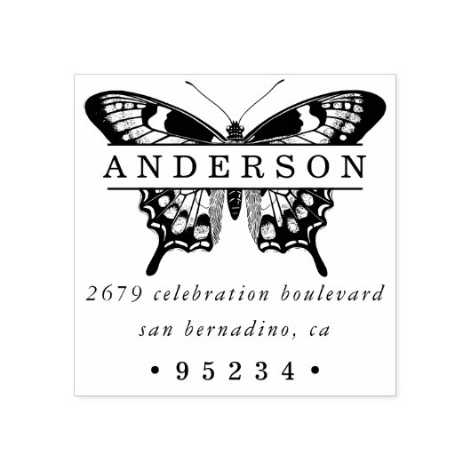 Angepasster Personalisierter Schmetterling, Name u Gummistempel (Prägung)