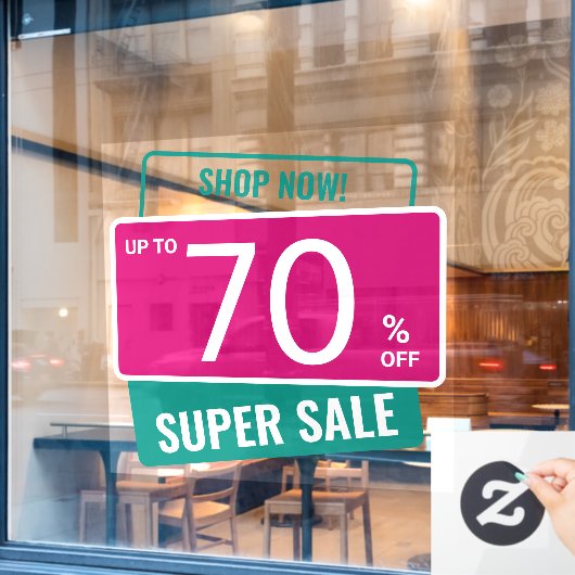 angepasster Prozentsatz des SUPER-SALE-Rabatts Fensteraufkleber (Café-Fenster)