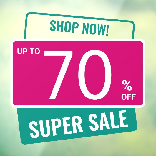 angepasster Prozentsatz des SUPER-SALE-Rabatts Fensteraufkleber (Blatt 3)