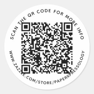 Angepasster QR-Code Text-Gefälligkeitstempel für G Runder Aufkleber