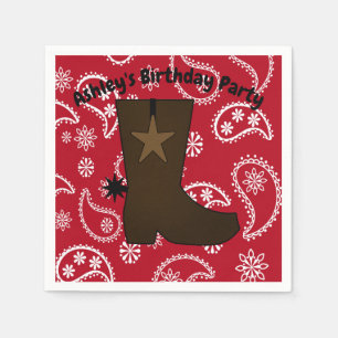Angepasster Red Bandana Cowboy Boot Serviette
