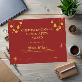 Angepasster Red Business Holiday Employee Award