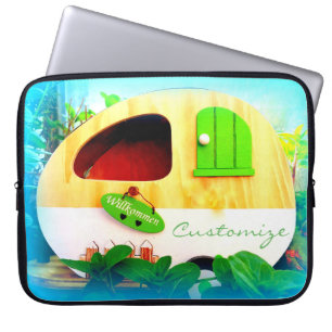 Angepasster retro Camper Casa Laptopschutzhülle