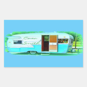 Angepasster Retro Vintage Camper Rechteckiger Aufkleber