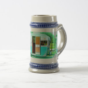 Angepasster Retro Vintage Wohnwagen Bierglas