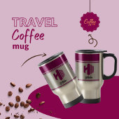 Angepasster, rosa Name Monogram Letter (H) Reisebecher