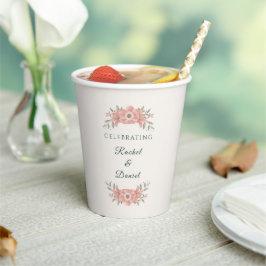 Angepasster Roségarten Minimale Hochzeit Pappbecher