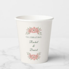 Angepasster Roségarten Minimale Hochzeit Pappbecher