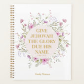 Angepasster Text 2025 JW-Jahr-Psalm 96:8-Blume Planer (Vorderseite)