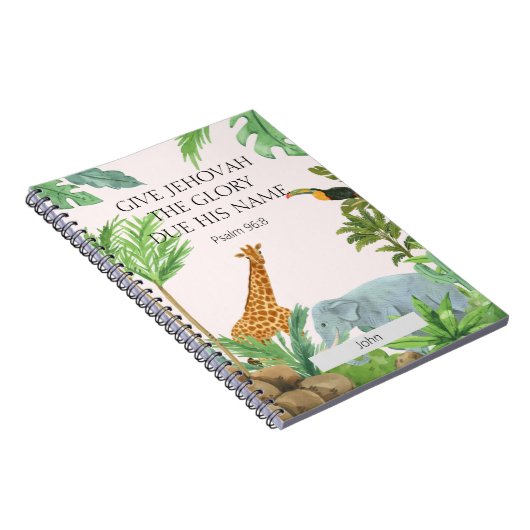 Angepasster Text 2025 JW Jahr Psalm 96:8 Tier Notizblock (Rechte Seite)