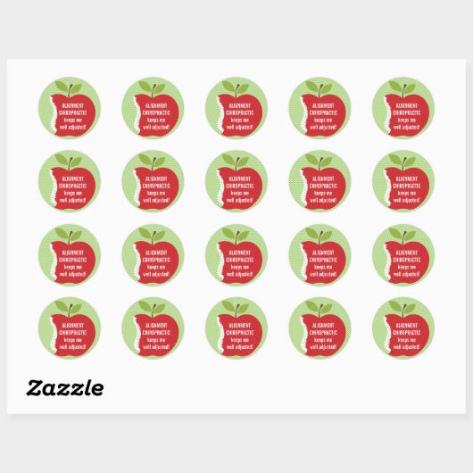 Angepasster Text (Apple) Chiropraktische Sticker (Blatt)