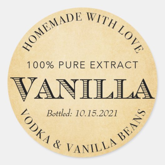 Angepasster Vanilla Extract VE005_01 Runder Aufkleber (Vorderseite)