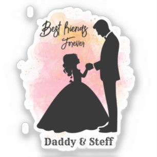 Angepasster Vater und Tochter - Die besten Freunde Aufkleber
