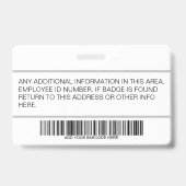 Angepasster weißer Mitarbeiter: Foto, Bar, Logo, N Ausweis (Back)