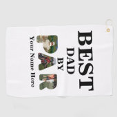 Angepasstes 3-Buchstaben-Foto Bester Papa nach Par Golfhandtuch (Horizontal)