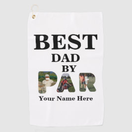 Angepasstes 3-Buchstaben-Foto Bester Papa nach Par Golfhandtuch