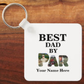 Angepasstes 3-Buchstaben-Foto Bester Papa nach Par Schlüsselanhänger (Vorderseite)